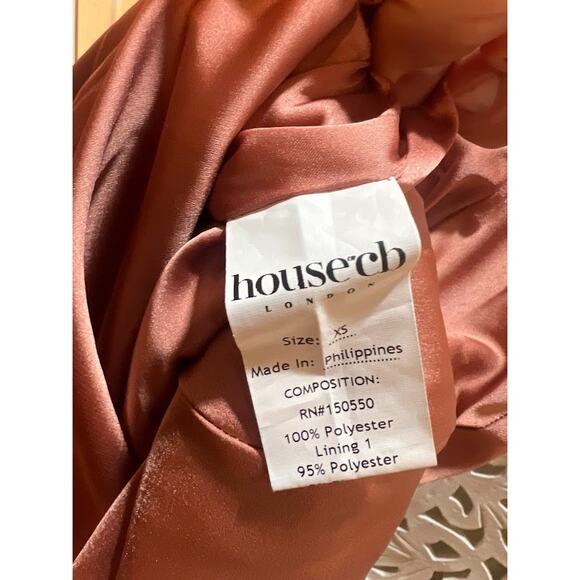 House of CB Myrna Chocolate Satin Corset Slip Midi Dress Size XS Extra Small - Picture 9 of 10